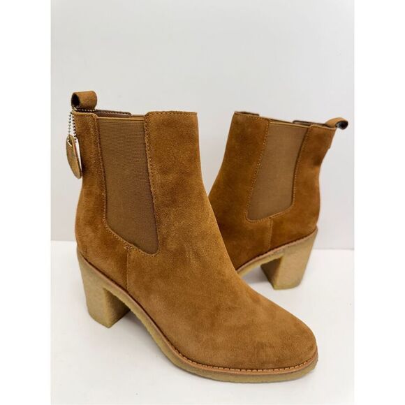 Lauren‎ Ralph Lauren Boots Size 9 Women Brown Suede Water Resistant Chelsea - Picture 6 of 9